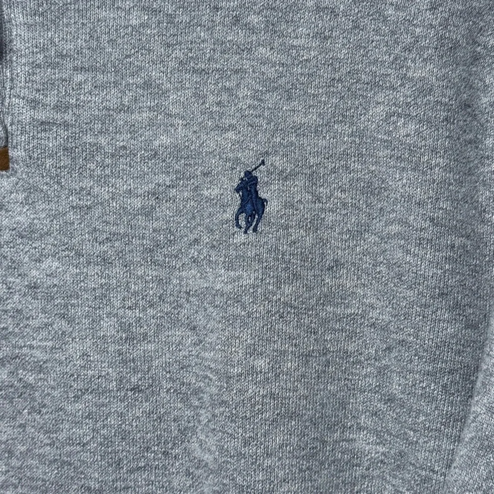 Polo Ralph Lauren Mens Gray Heathered Quarter Zip Pullover Sweater‎ Size Large